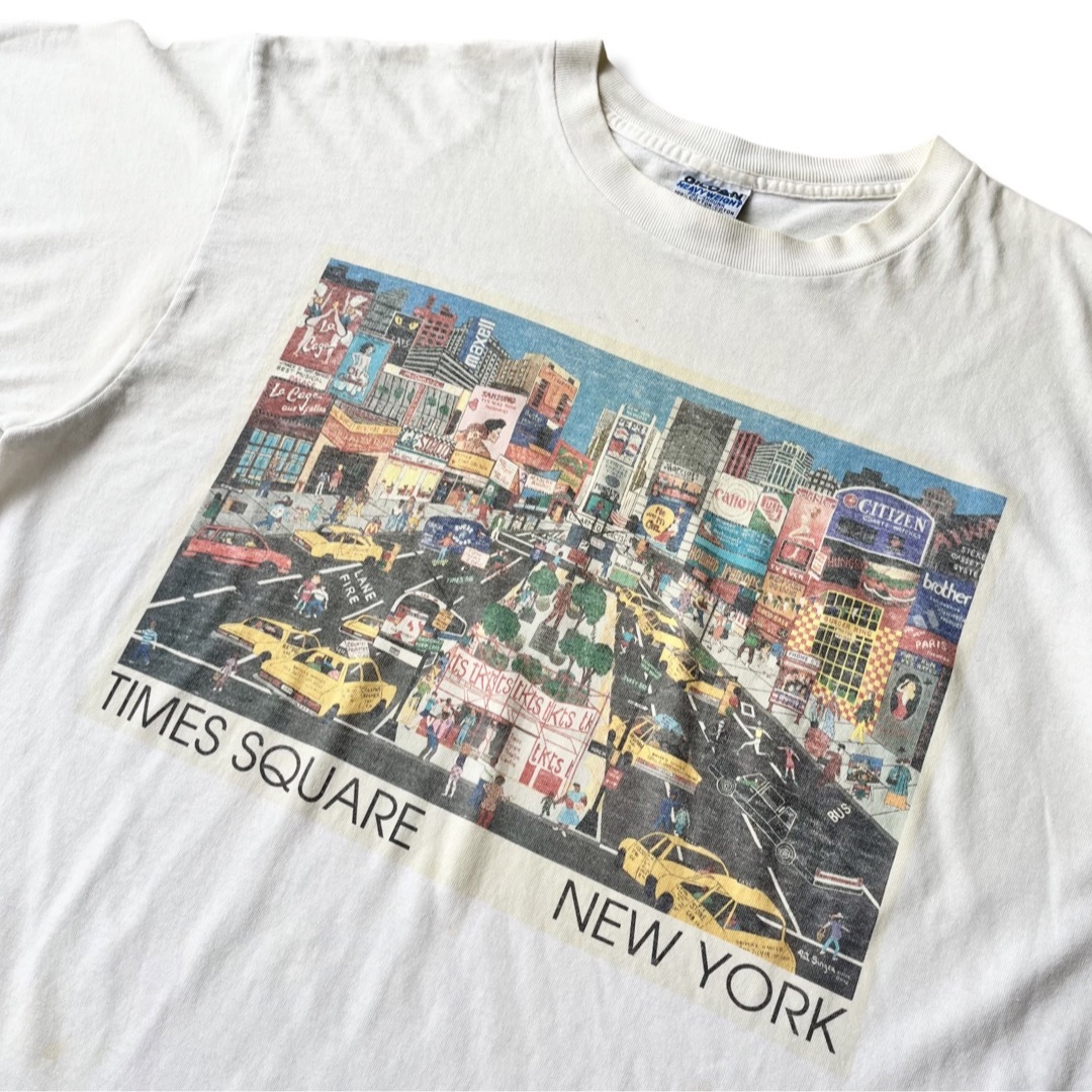 【ヴィンテージ】80s タイムズスクエア 半袖 アートTシャツ XL USA製