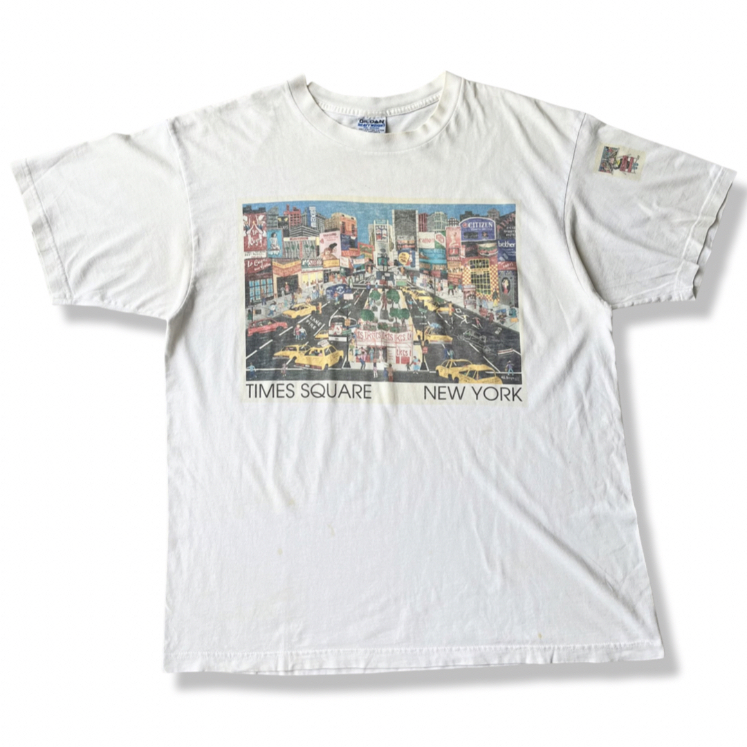 【ヴィンテージ】80s タイムズスクエア 半袖 アートTシャツ XL USA製