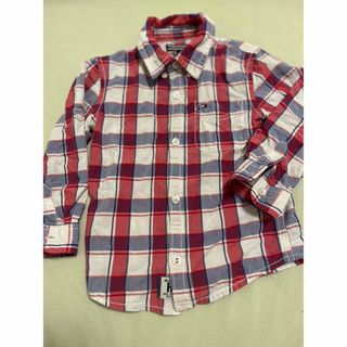 トミーヒルフィガー(TOMMY HILFIGER)の美品トミーヒルフィガー  幼児　バックプリント　チェック柄シャツ(ブラウス)