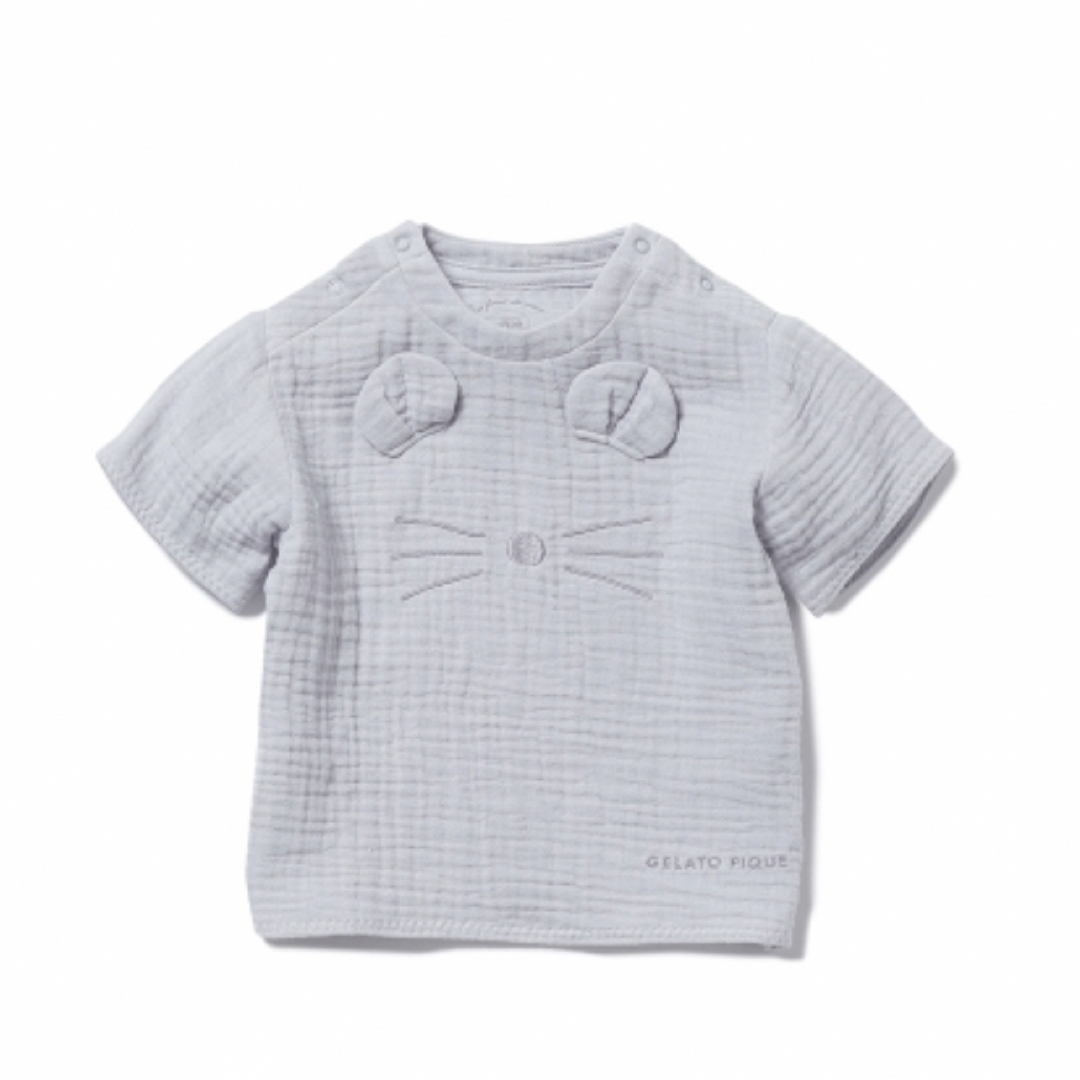 gelato pique(ジェラートピケ)のgelato pique アニマルガーゼbaby Tシャツ　ねずみ キッズ/ベビー/マタニティのベビー服(~85cm)(Ｔシャツ)の商品写真