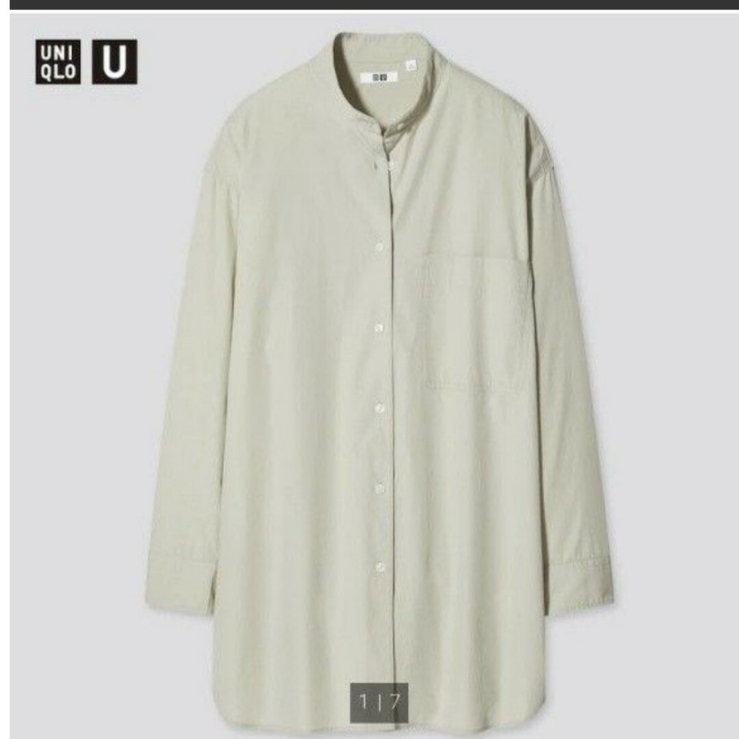 UNIQLO(ユニクロ)のスタンドカラーオーバーサイズシャツ レディースのトップス(Tシャツ(長袖/七分))の商品写真
