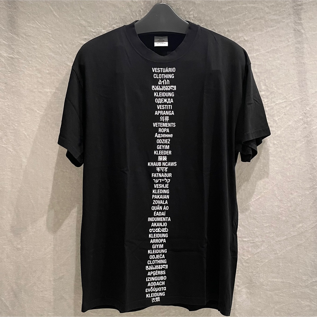 VETEMENTS 19SS  TRANSLATEDプリント Tシャツ 黒Tシャツ/カットソー(半袖/袖なし)