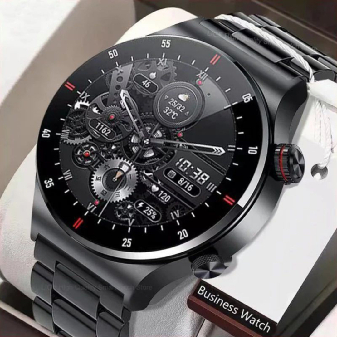 スマートウォッチECG Bluetooth通話 心拍 血圧 睡眠 ブラック　 メンズの時計(腕時計(デジタル))の商品写真