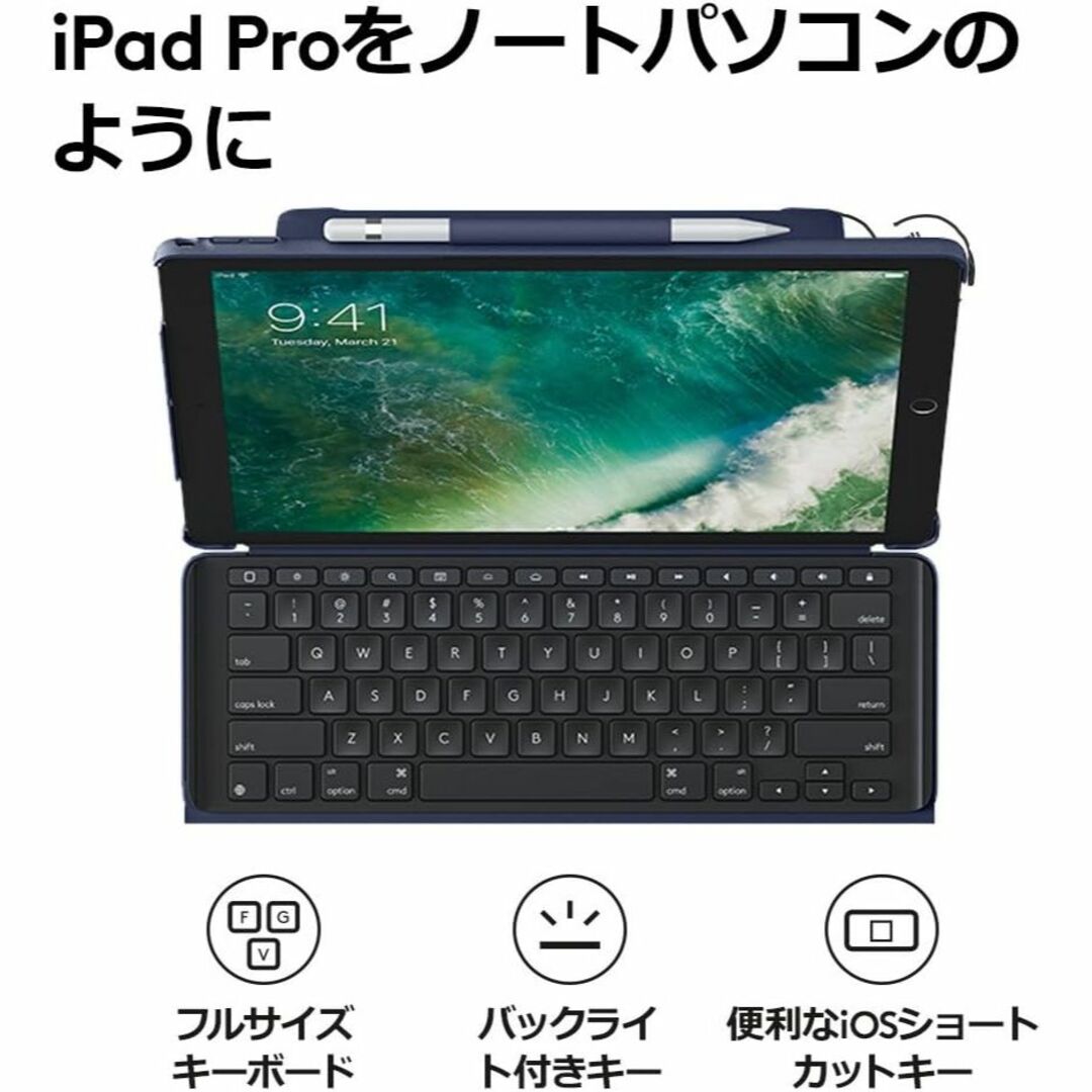 ロジクール 12.9インチ iPad Pro用 キーボード付ケース iK1272 3