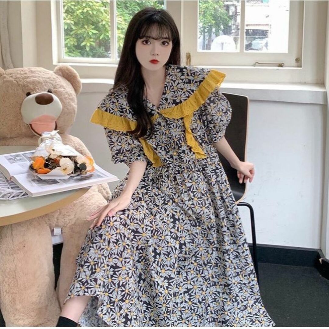 大きいサイズ レディース 春夏 ワンピース 花柄 襟付き 半袖の 大きいサイズ レディース 春夏 ワンピース 花柄 襟付き 半袖の