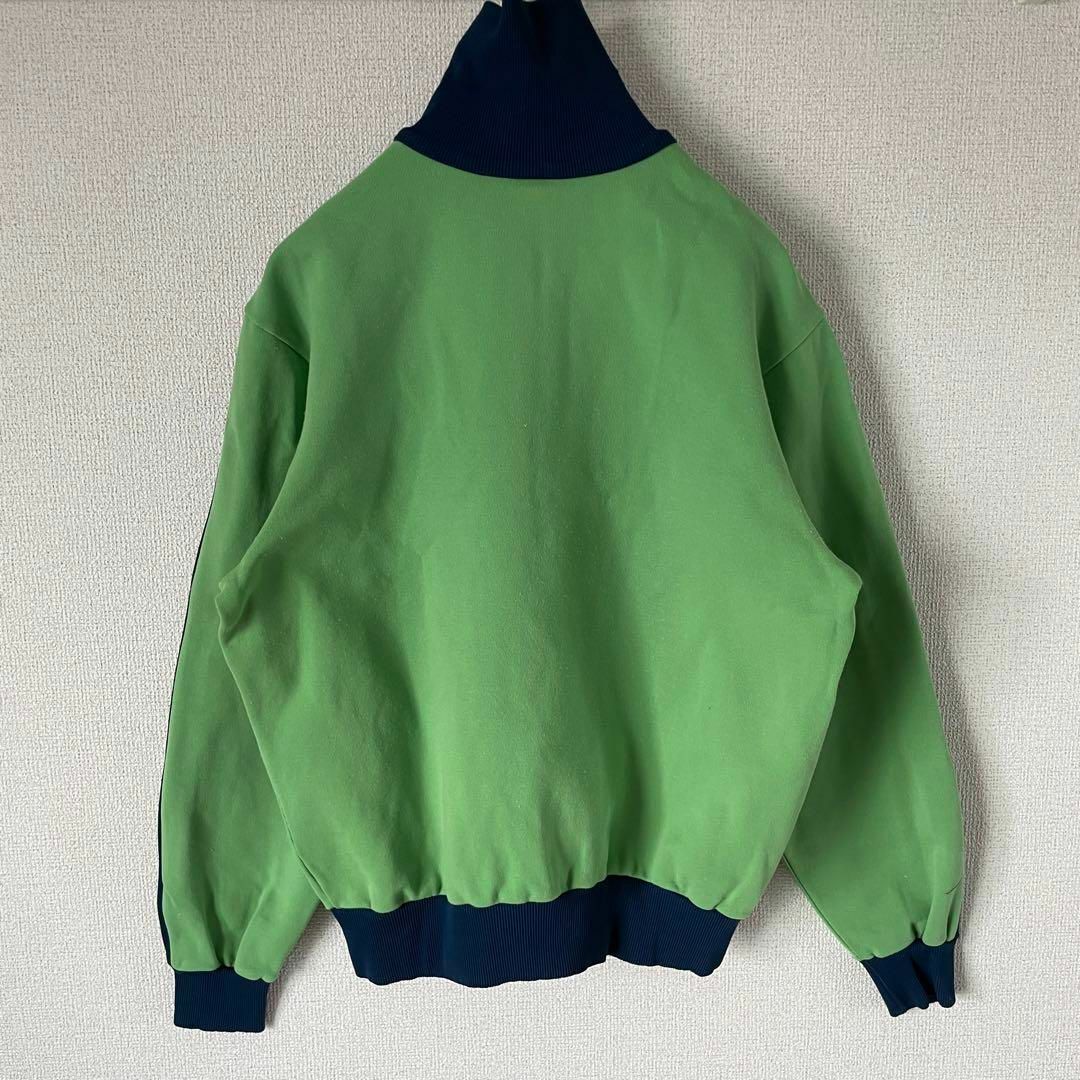 【希少デサント製70s】adidasトラックジャケット緑ワンポイント刺繍3 5