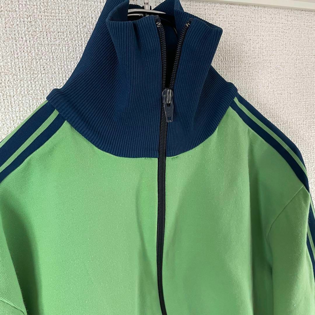 【希少デサント製70s】adidasトラックジャケット緑ワンポイント刺繍3 6