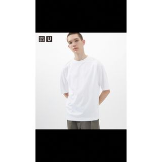 ユニクロ(UNIQLO)のユニクロ　エアリズムコットンオーバーサイズTシャツ　ホワイト　XL(Tシャツ/カットソー(半袖/袖なし))