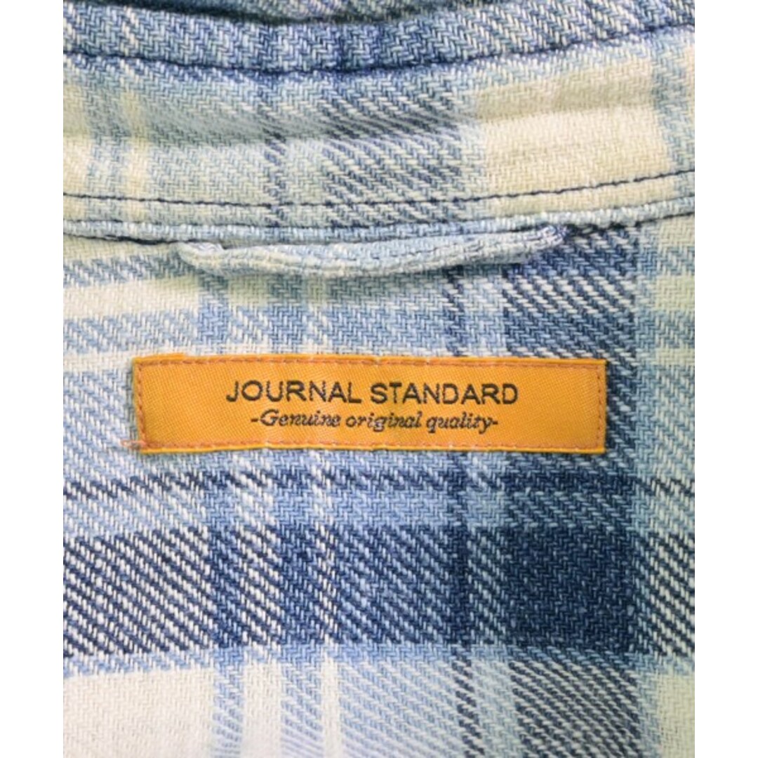 JOURNAL STANDARD(ジャーナルスタンダード)のJOURNAL STANDARD カジュアルシャツ M 青x白(チェック) 【古着】【中古】 メンズのトップス(シャツ)の商品写真