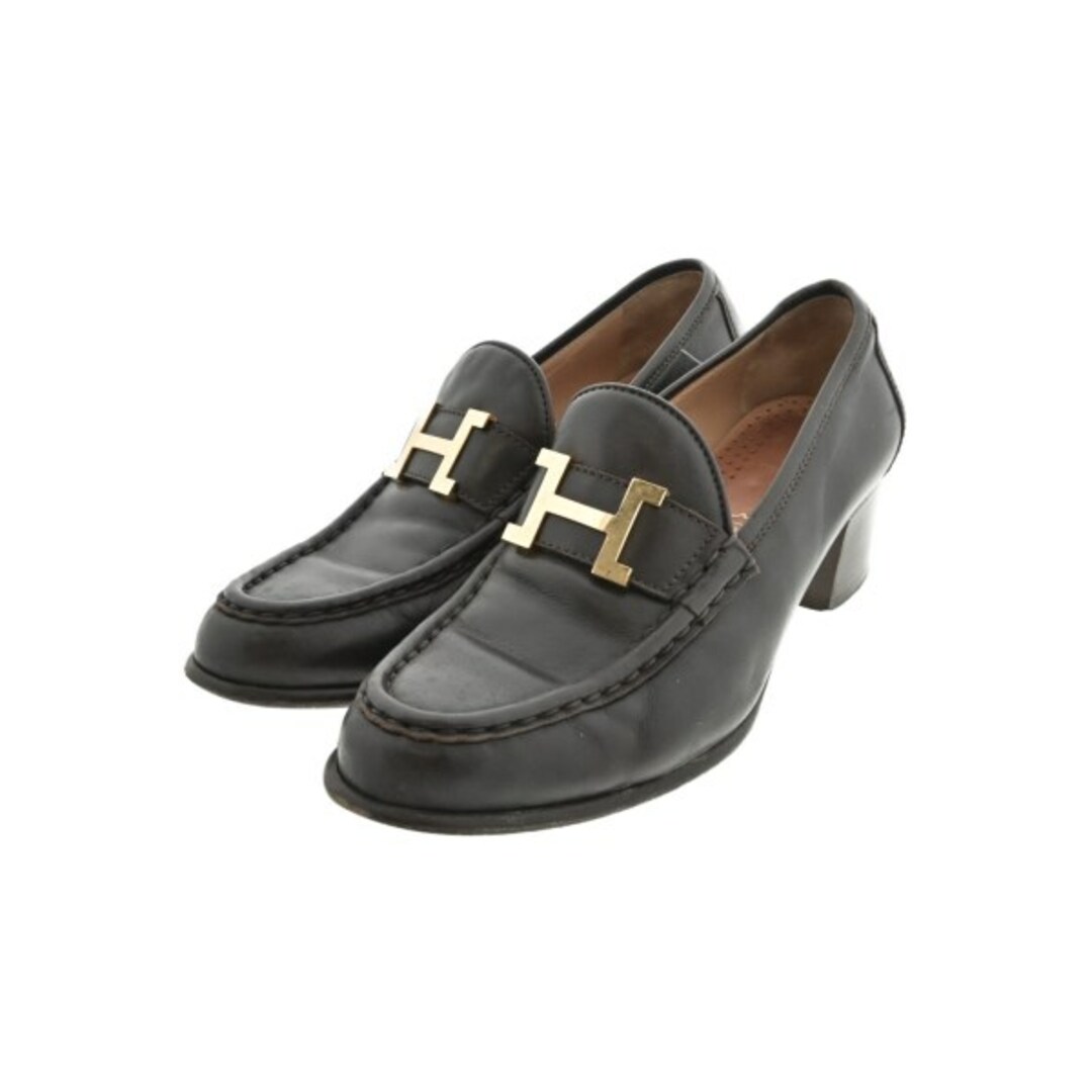 HERMES ビジネス・ドレスシューズ EU35 1/2(22cm位) こげ茶