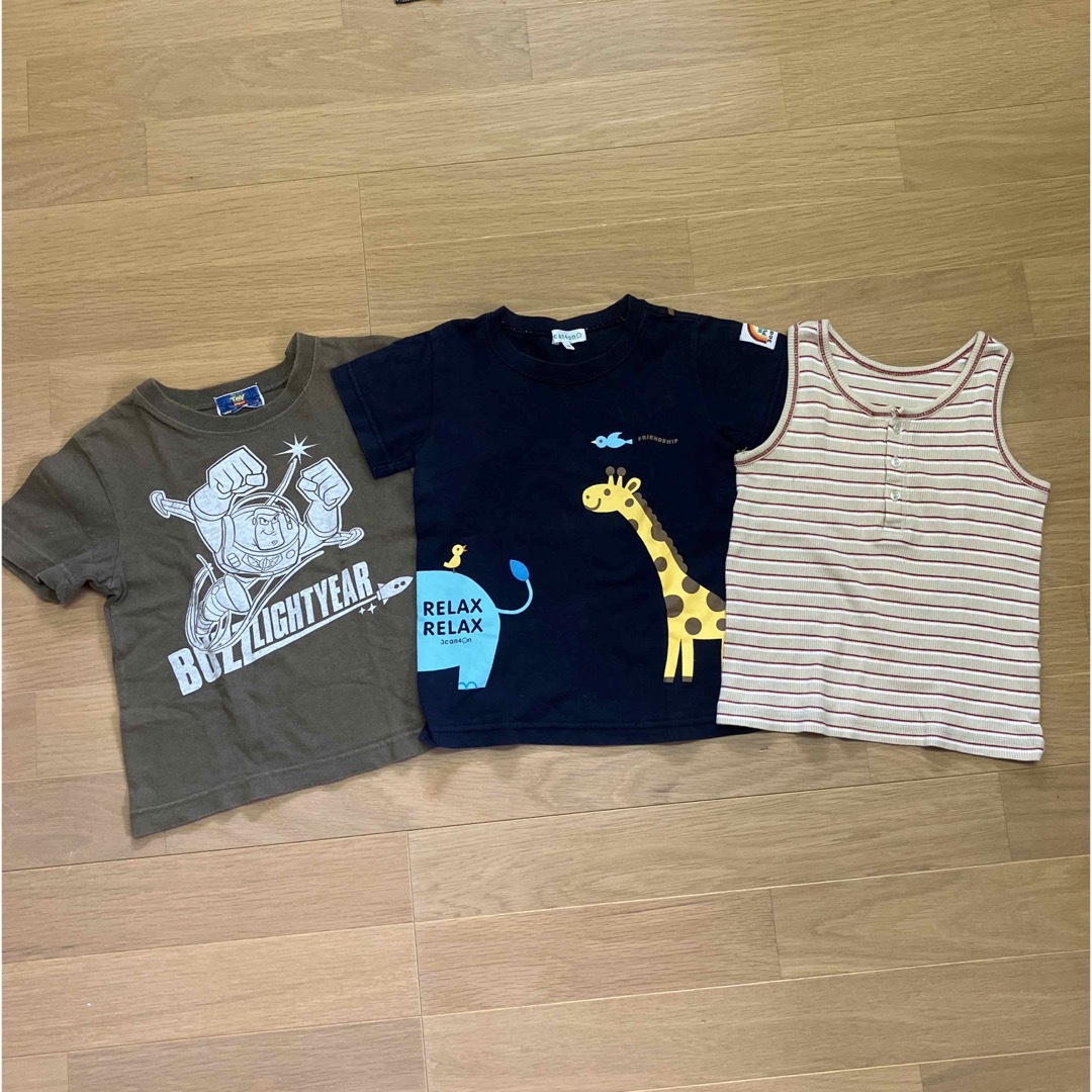 3can4on(サンカンシオン)の男の子　Tシャツ×2枚、ノースリーブ×1枚　3点セット キッズ/ベビー/マタニティのキッズ服男の子用(90cm~)(Tシャツ/カットソー)の商品写真