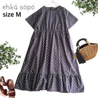 エヘカソポ(ehka sopo)の@【M】エヘカソポ 水玉 半袖 ロング ワンピース (ロングワンピース/マキシワンピース)