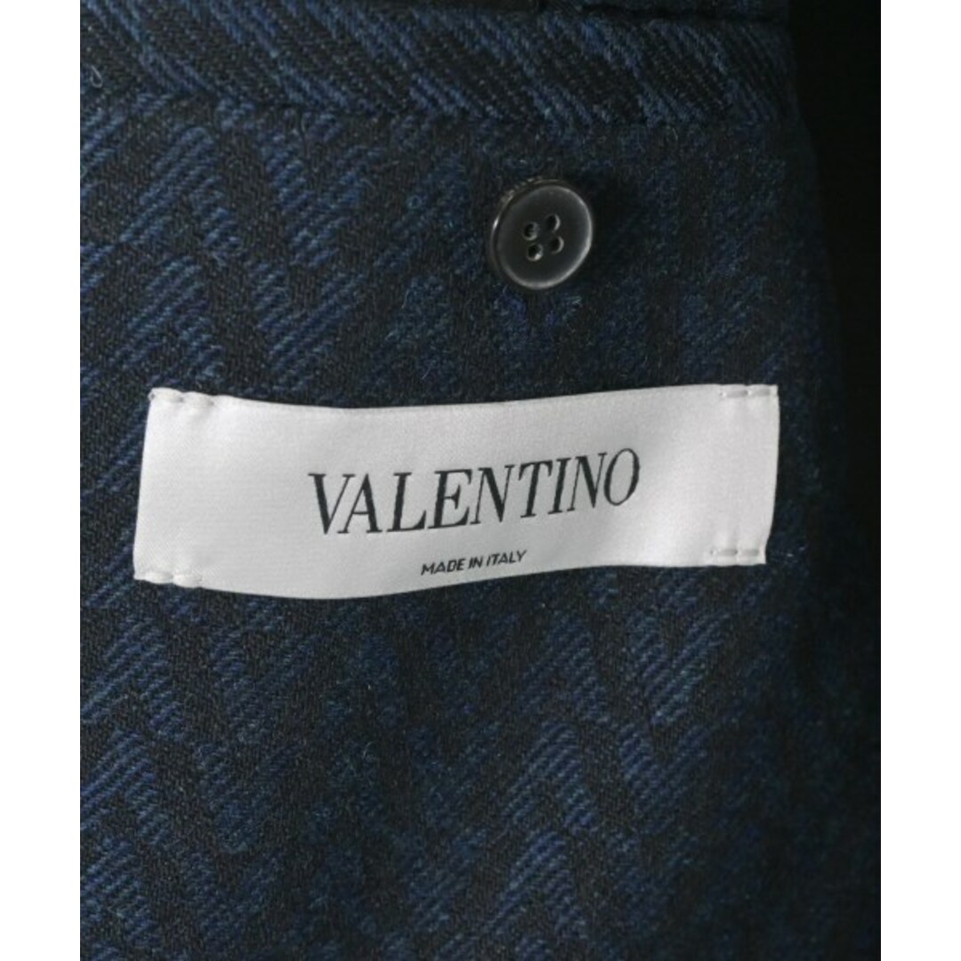 VALENTINO テーラードジャケット 44(S位) 紺x黒(総柄) 【古着】【中古】