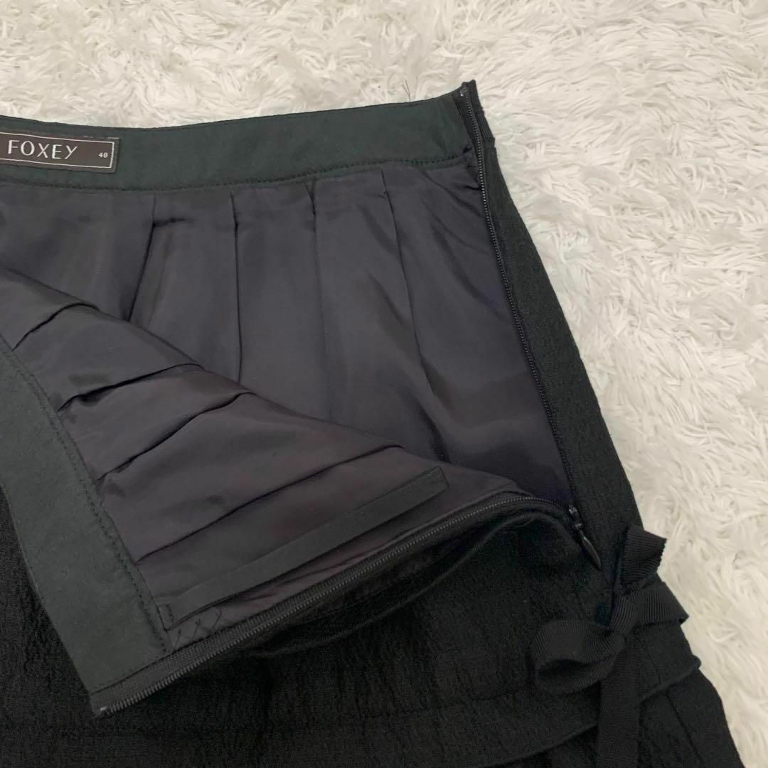 FOXEY(フォクシー)の極美品✨フォクシー ジュエルクラッシュ フレアスカート シルク ブラック 38 レディースのスカート(ひざ丈スカート)の商品写真
