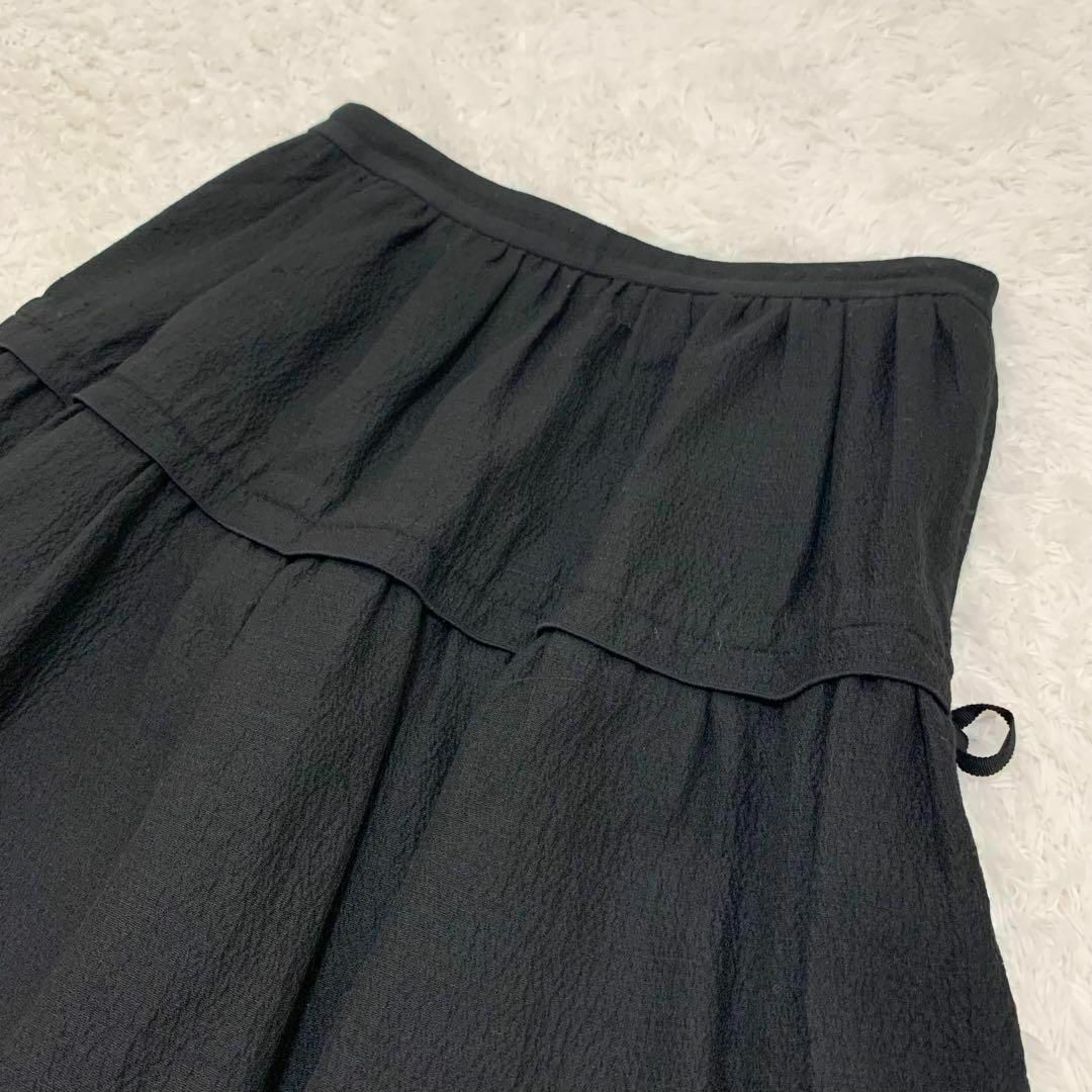 FOXEY(フォクシー)の極美品✨フォクシー ジュエルクラッシュ フレアスカート シルク ブラック 38 レディースのスカート(ひざ丈スカート)の商品写真