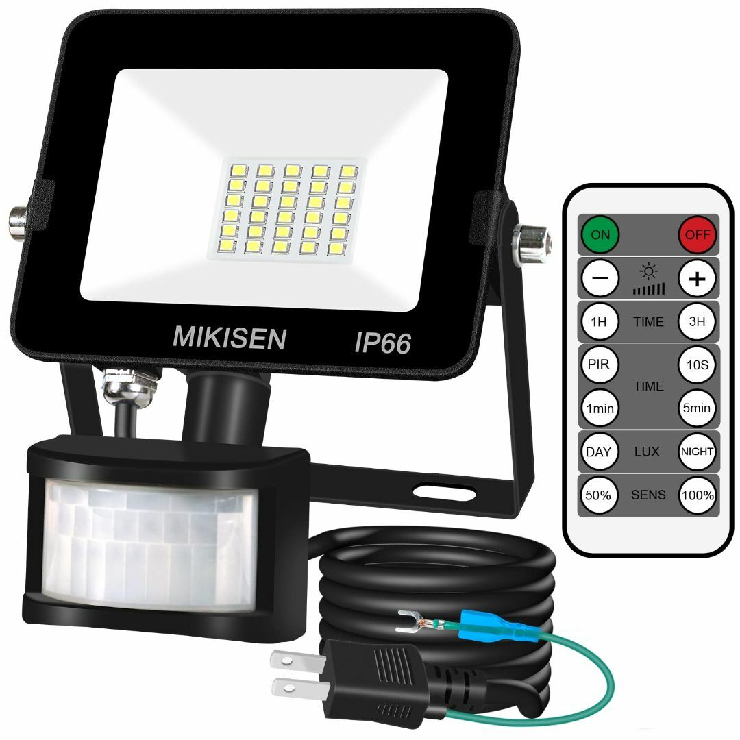 【特価商品】MIKISEN LED センサーライト 投光器 20W 10段階調光