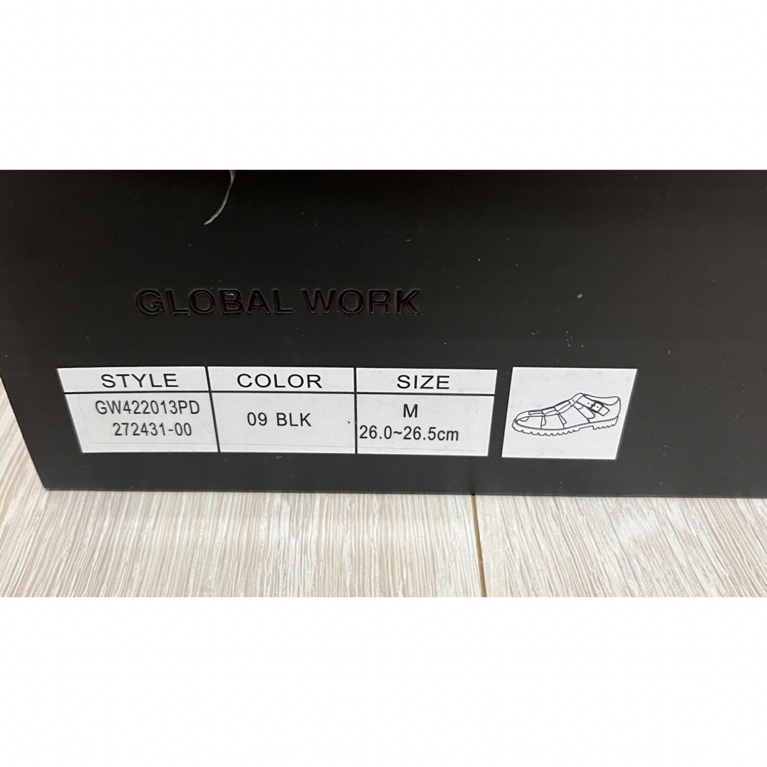 GLOBAL WORK(グローバルワーク)のGLOBALWORK グローバルワーク グルカサンダル　メンズ ブラック メンズの靴/シューズ(サンダル)の商品写真