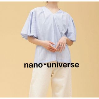 ナノユニバース(nano・universe)のnano･universe Vネックフレアスリーブブラウス 半袖(シャツ/ブラウス(半袖/袖なし))