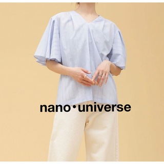 ナノユニバース(nano・universe)のnano･universe Vネックフレアスリーブブラウス 半袖(シャツ/ブラウス(半袖/袖なし))
