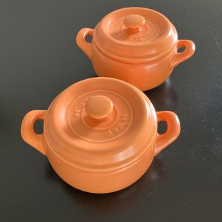 ルクルーゼ(LE CREUSET)のK+dep (ケデップ) セラウェア ミニポット 11cm オレンジ　2個　(食器)