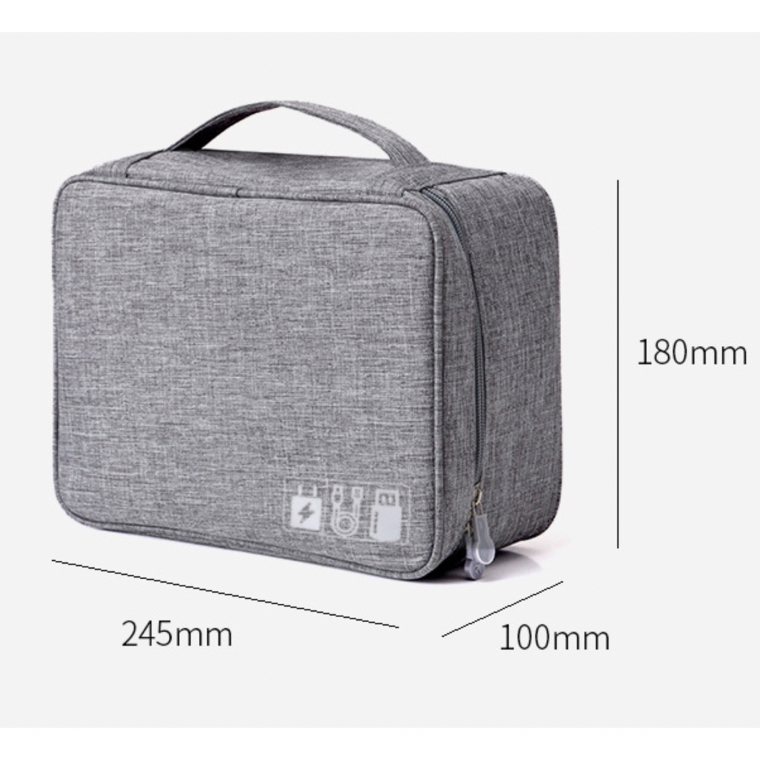 多機能 コンパートメント オーガナイザー デジタルバッグ 防水ブラック 黒 メンズのバッグ(トラベルバッグ/スーツケース)の商品写真