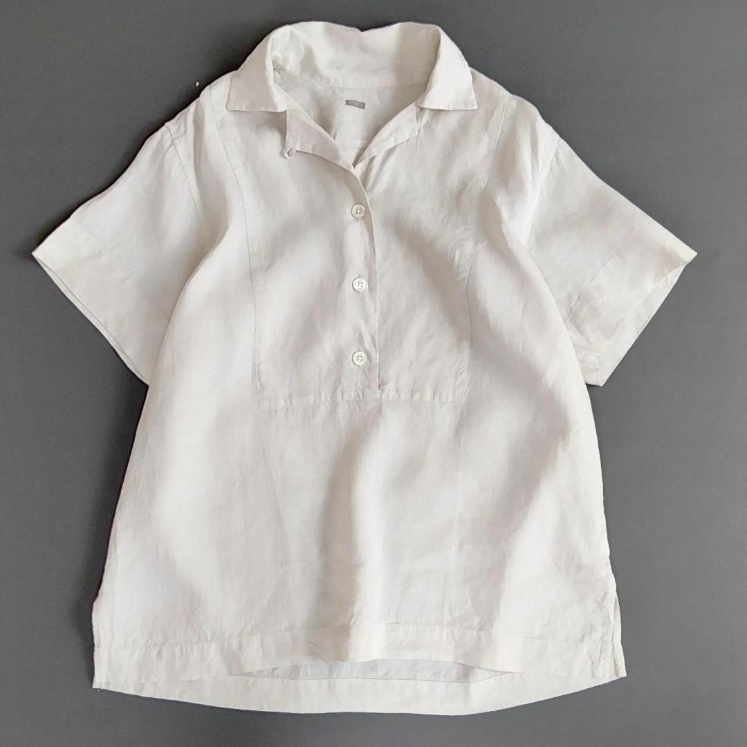 美品♪マーガレットハウエル リネンシャツ 半袖 プルオーバー 麻 美品♪マーガレットハウエル リネンシャツ 半袖 プルオーバー 麻