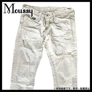 マウジー(moussy)のmoussy ダメージ デニム パギンス パンツ スキニー ストレート ジーンズ(デニム/ジーンズ)