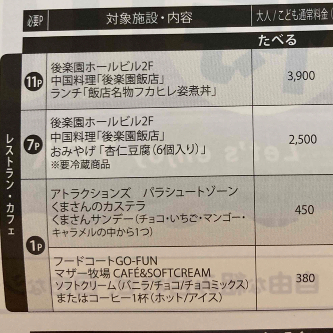 東京ドームシティ得10チケット26Ｐリラッサランチ２名 ワイン券付の ...