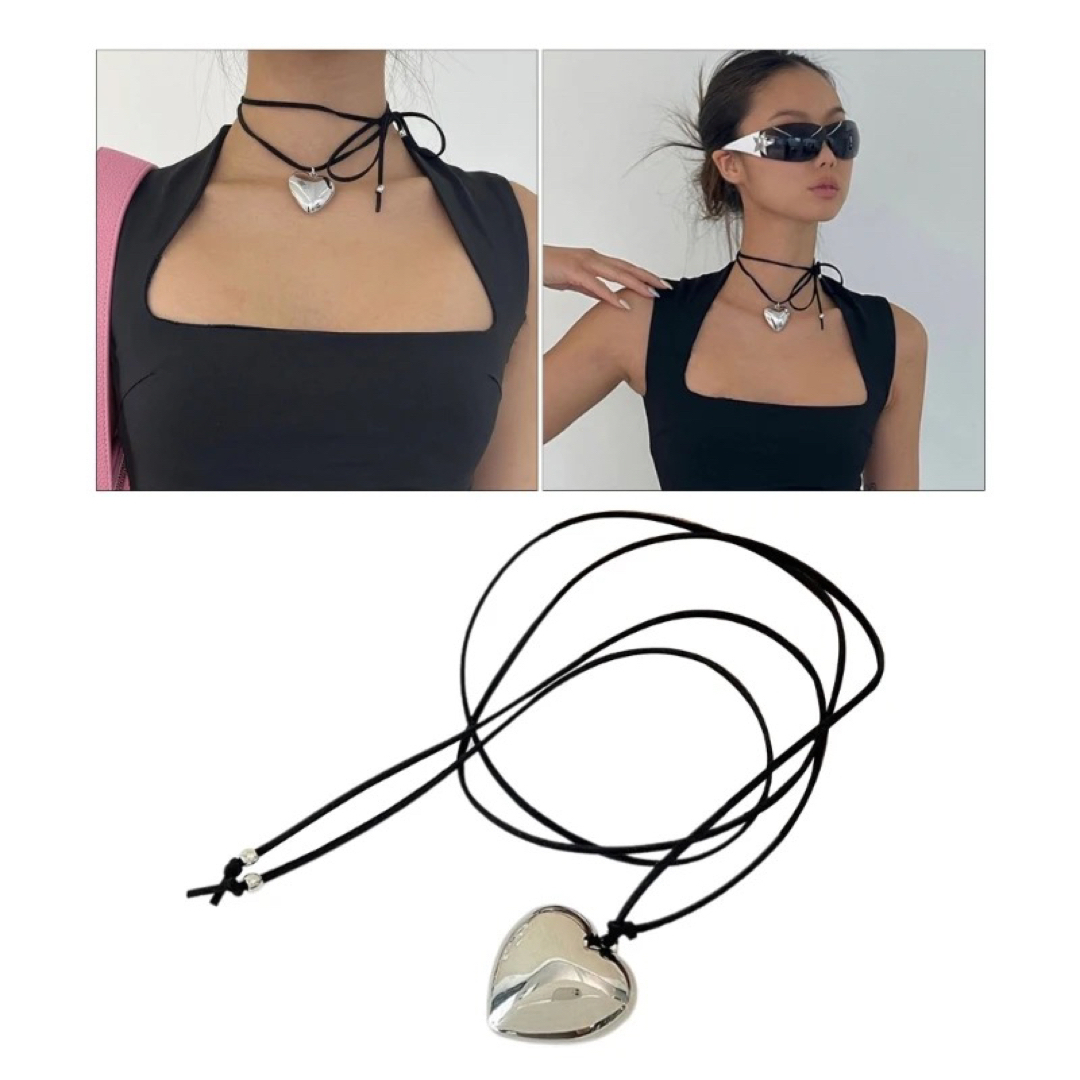 EDIT.FOR LULU - 新品 ビッグハートチャーム 紐ネックレス EDIT.FOR LULU - 新品 ビッグハートチャーム 紐ネックレス