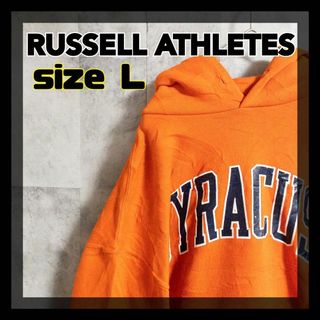 ラッセルアスレティック(Russell Athletic)の【美品】RUSSELL ATHLETIC　オレンジ　パーカー　サイズＬ　90s(パーカー)