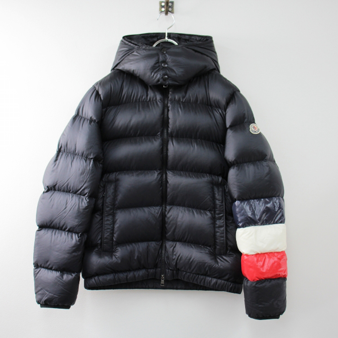 メンズ MONCLER モンクレール ダウンジャケット ブラック トリコロール