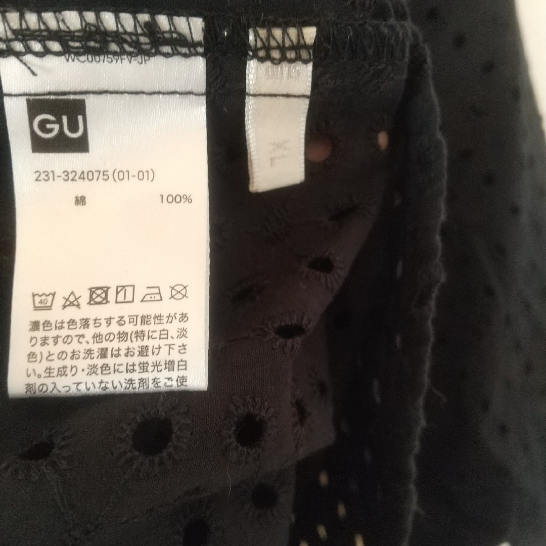 GU(ジーユー)のgu レーストップス ブラック レディースのトップス(シャツ/ブラウス(長袖/七分))の商品写真