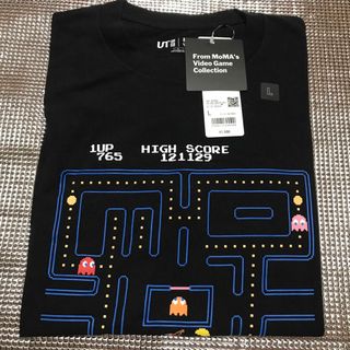 新品　L  パックマン　ユニクロ　マップ(Tシャツ/カットソー(半袖/袖なし))