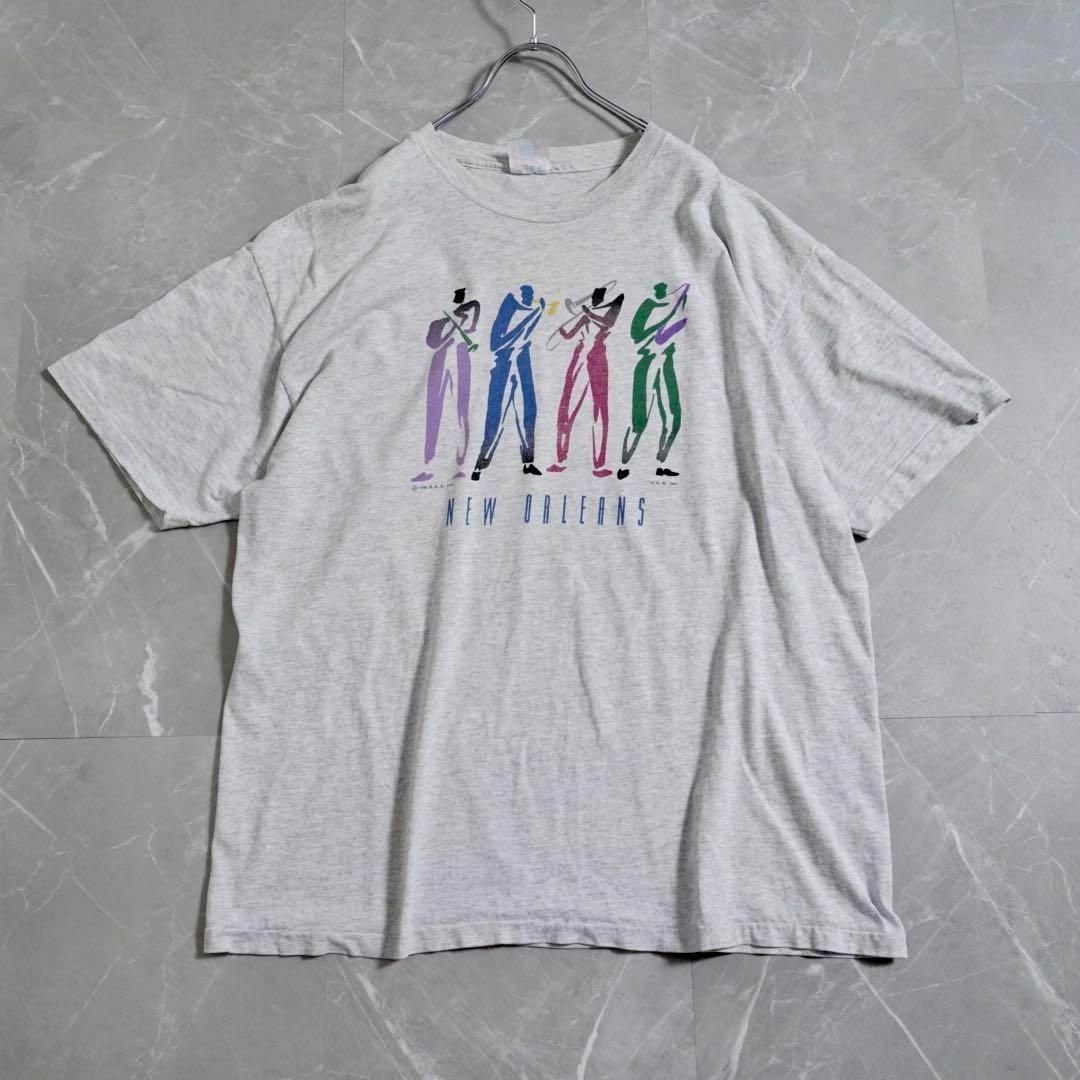 ヘインズ　Tシャツ　ジャズT メキシコ製　グレー　90s XLサイズ