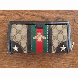 グッチ(Gucci)の箱あり。グッチ　長財布　bee ファスナー不良あり(財布)