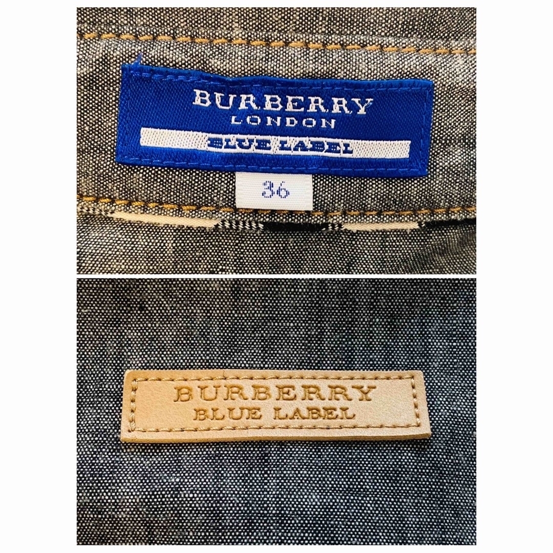 BURBERRY BLUE LABEL(バーバリーブルーレーベル)のBurberry バーバリーブルーレーベル　チュニックワンピース　デニム風 レディースのトップス(チュニック)の商品写真