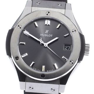 ウブロ(HUBLOT)のウブロ HUBLOT 581.NX.7071.LR クラシックフュージョン チタニウム デイト クォーツ レディース 美品 箱付き_755177【ev10】(腕時計)