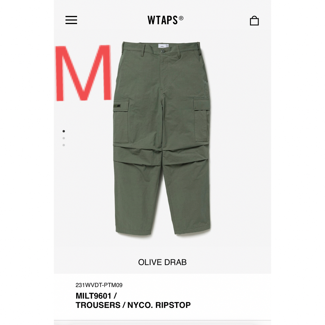 wtaps ダブルタップス　トラウザーズ　ジャングル　パンツ　オリーブドラブ　M