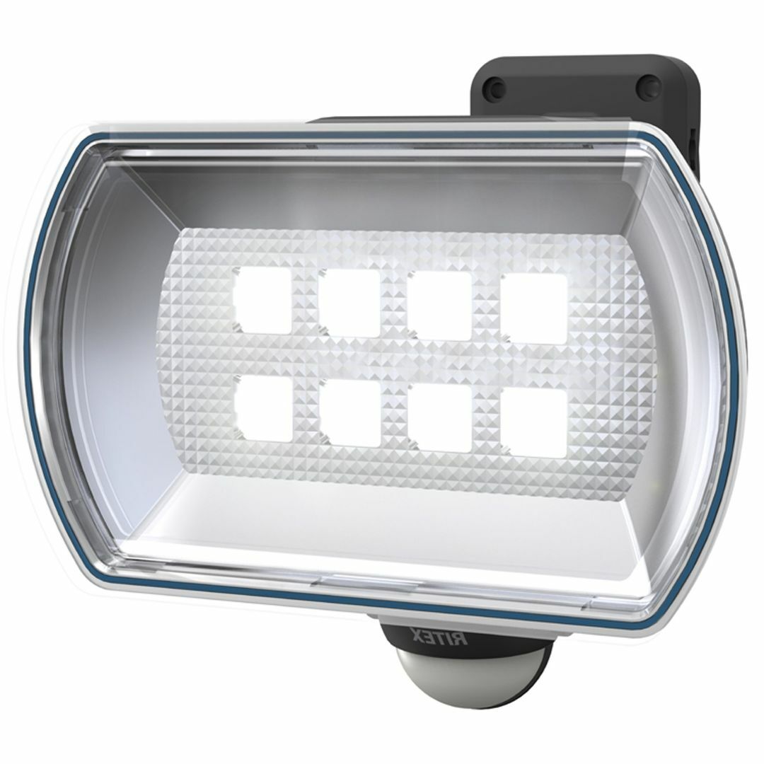 ムサシ RITEX フリーアーム式LEDセンサーライト4.5Wワイド 乾電池式