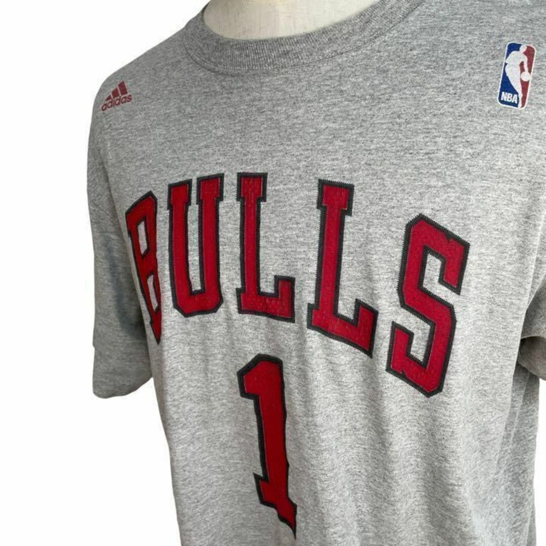 adidas 両面プリントTシャツ 半袖 シカゴブルズ NBA メンズ グレー