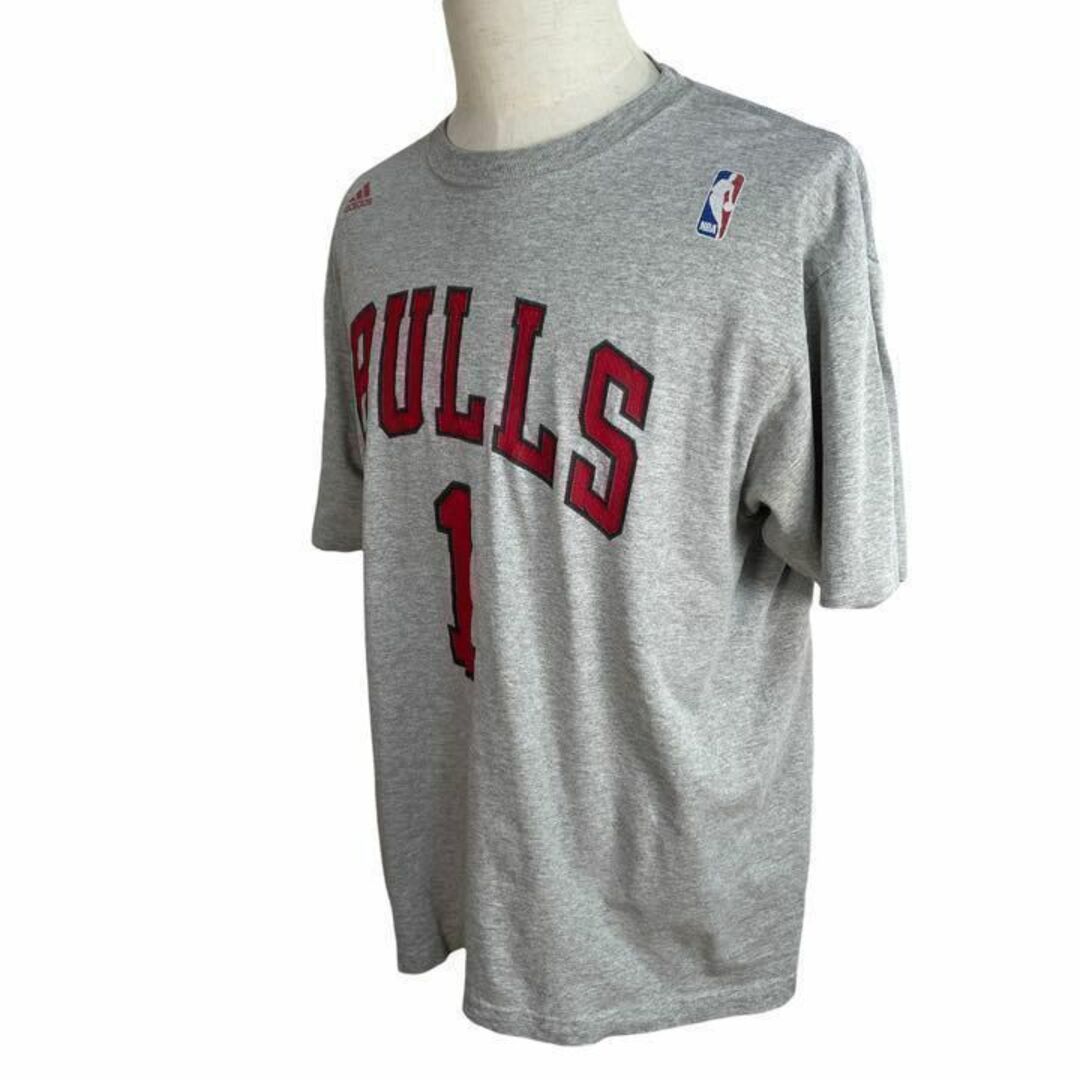 adidas 両面プリントTシャツ 半袖 シカゴブルズ NBA メンズ グレー
