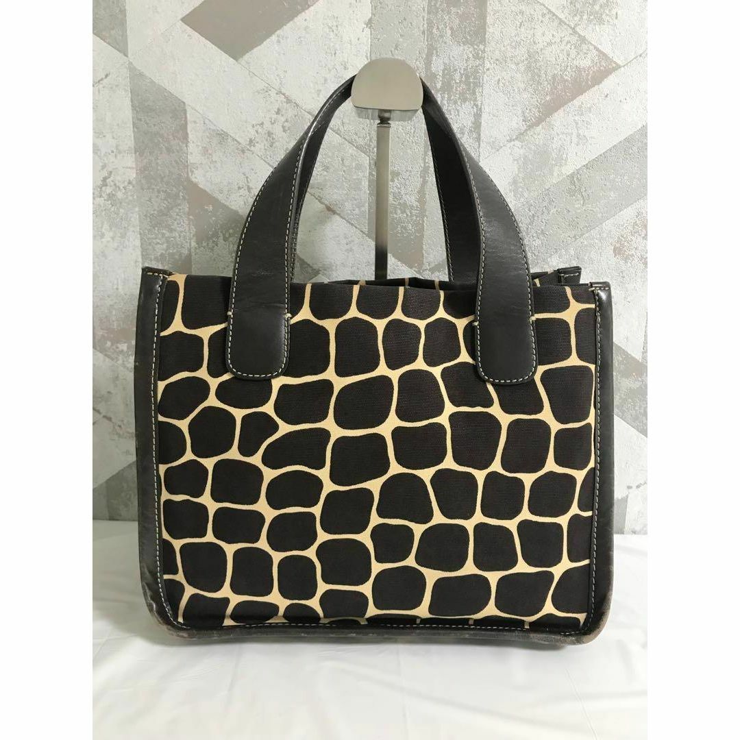 【良品】kate spade キャンバス キリン アニマル トート ハンドバッグ