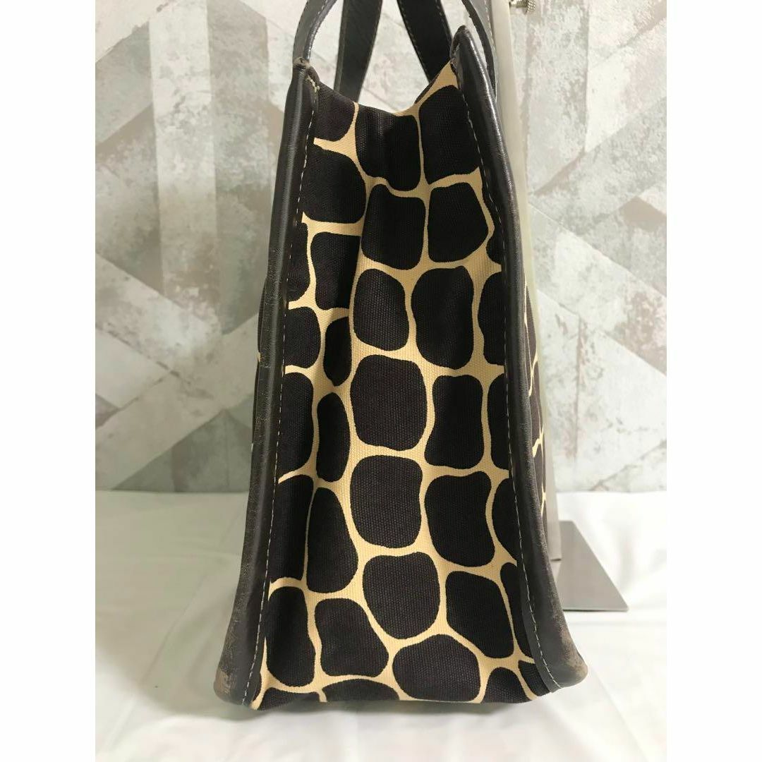 【良品】kate spade キャンバス キリン アニマル トート ハンドバッグ