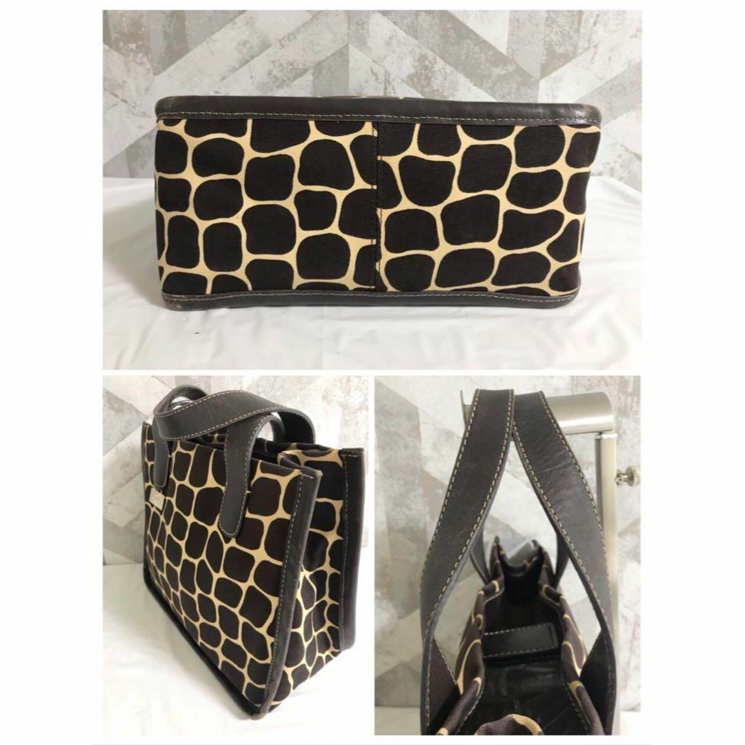 【良品】kate spade キャンバス キリン アニマル トート ハンドバッグ