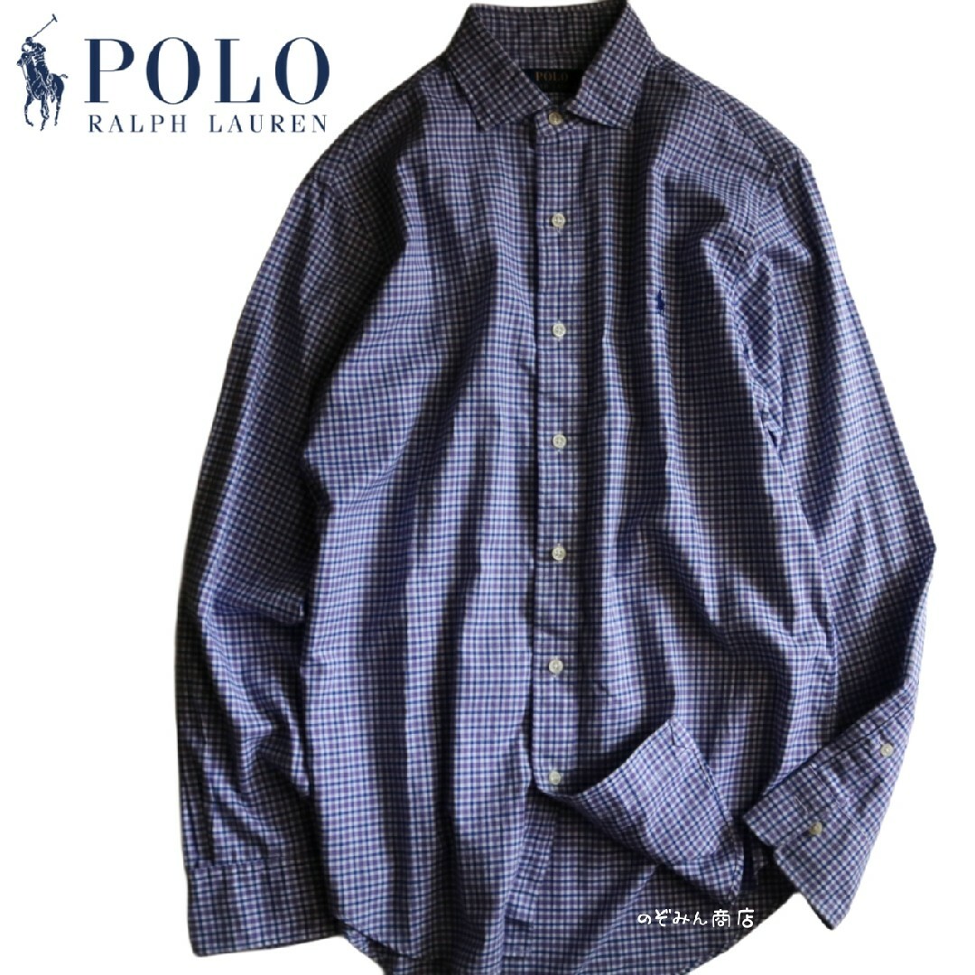 POLO RALPH LAUREN(ポロラルフローレン)の【POLO RALPH LAUREN】美品　長袖シャツ　チェック　青　M相当★ メンズのトップス(シャツ)の商品写真