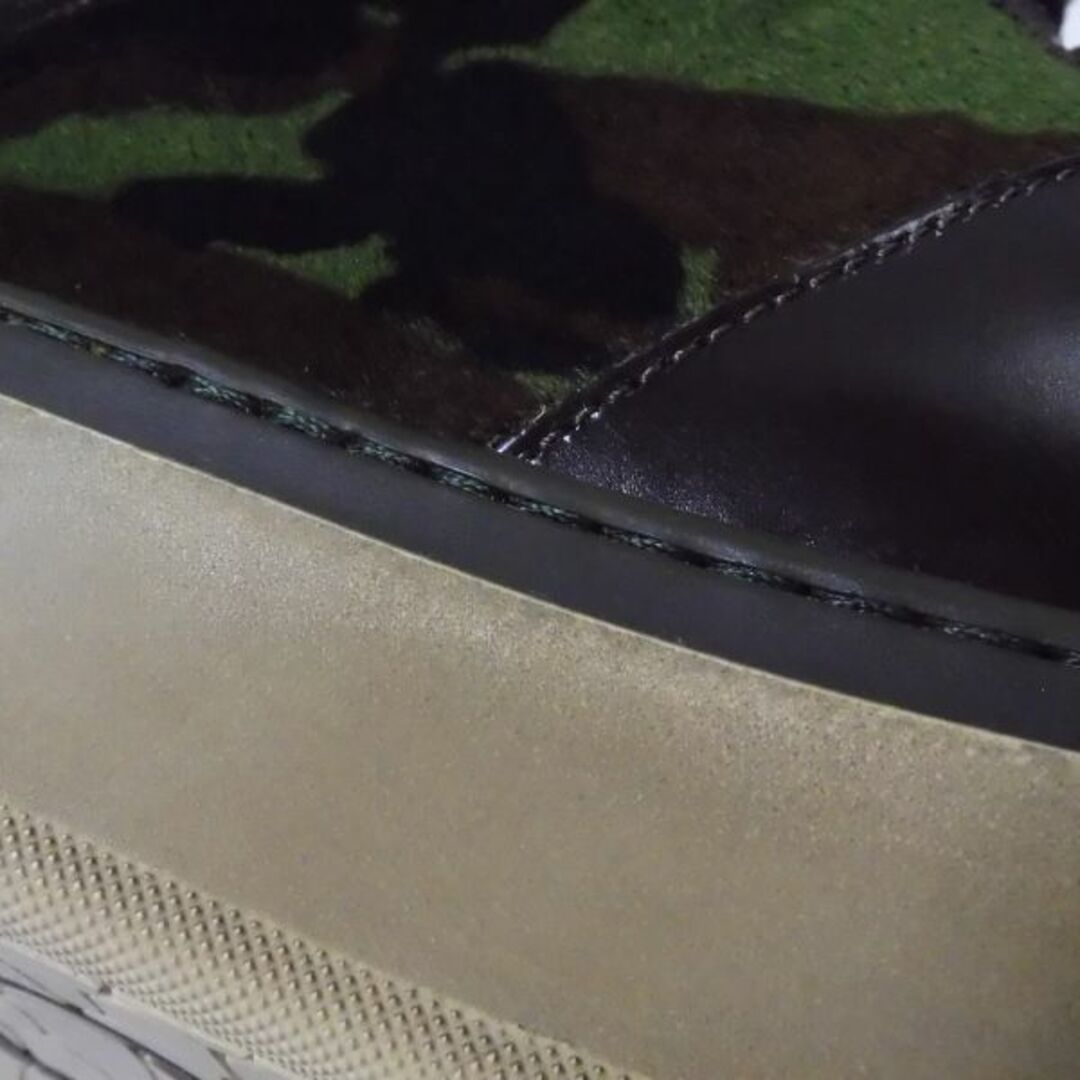 JIMMY CHOO(ジミーチュウ)の美品 JIMMY CHOO ジミーチュウ BELGRAVIA ハイトップスニーカー 1点 42(26cm相当） ハラコ×レザー ポニー カモフラ 迷彩 ミドル ミッドカット メンズ AU1688C  メンズの靴/シューズ(スニーカー)の商品写真