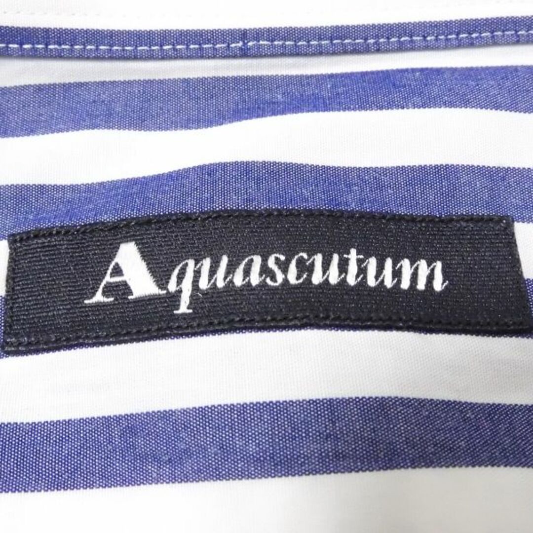 AQUA SCUTUM(アクアスキュータム)の美品 Aquascutum アクアスキュータム 長袖シャツ 1点 ネイビー コットン100% ストライプ メンズ AY3810A67  メンズのトップス(シャツ)の商品写真