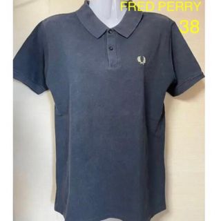 フレッドペリー(FRED PERRY)のFRED PERRY ポロシャツ メンズ　80年代　ブラック　英国製　38 古着(ポロシャツ)