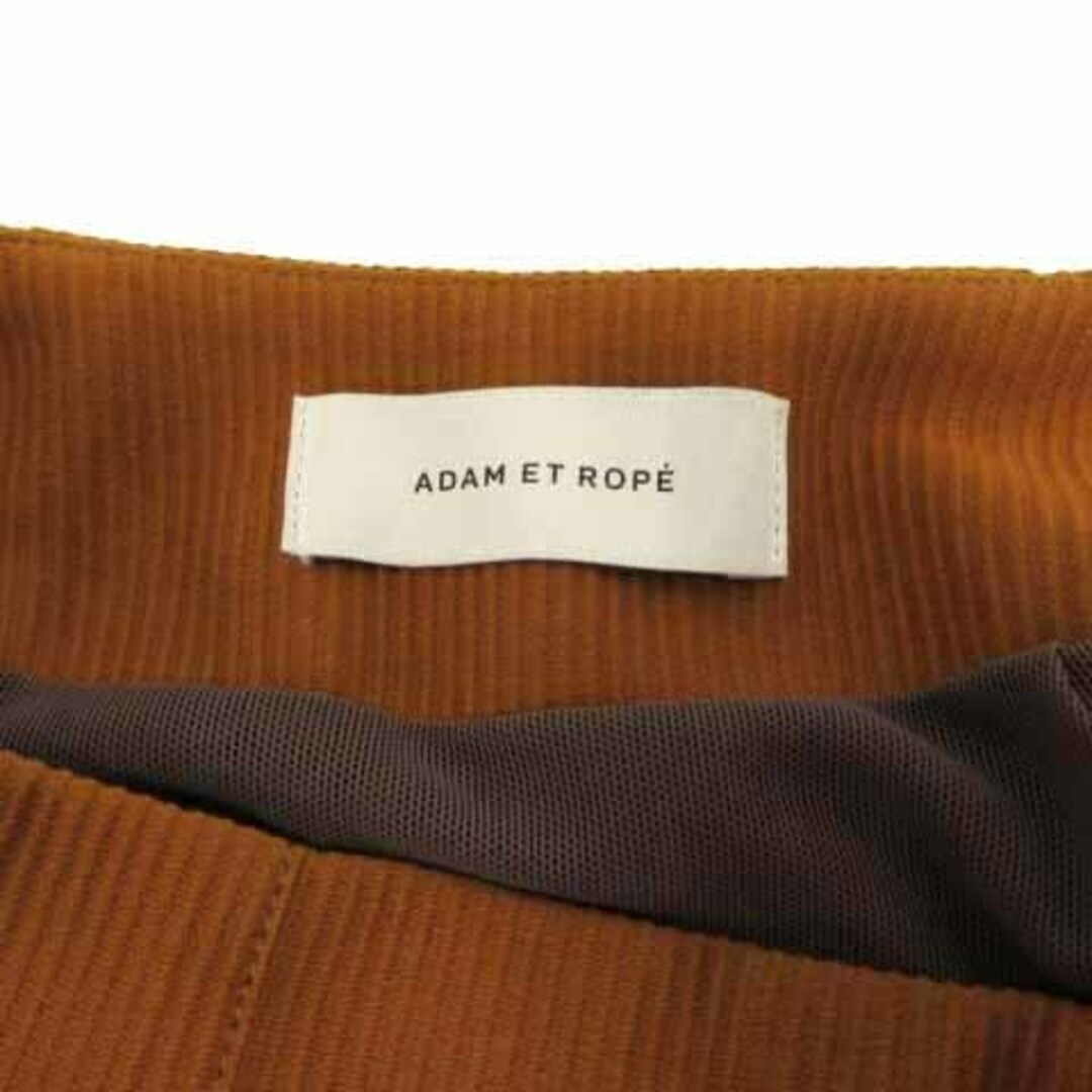 Adam et Rope'(アダムエロぺ)のアダムエロペ スカート タイト ミディ丈 立体ストライプ コットン混 茶 36 レディースのスカート(ひざ丈スカート)の商品写真