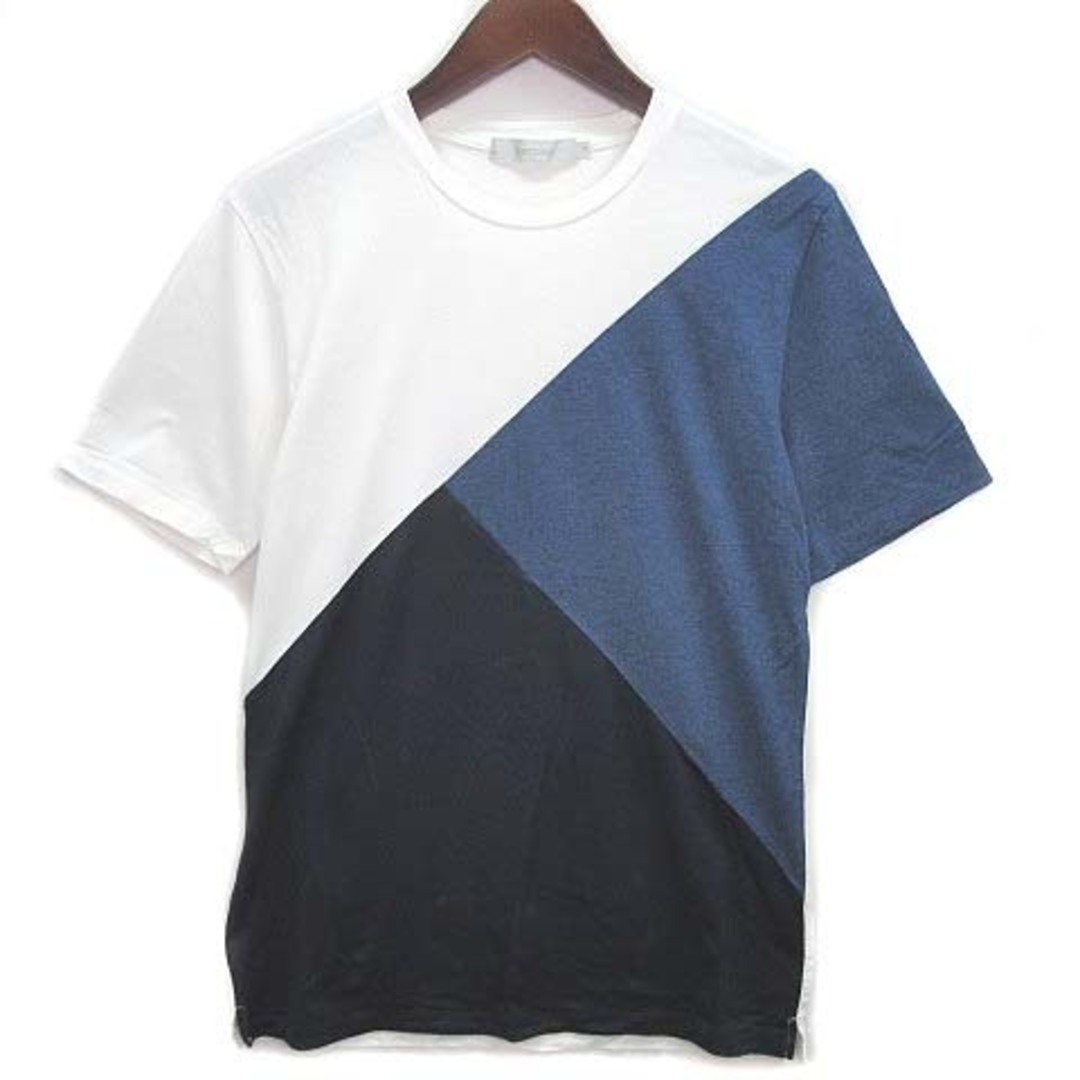 ARTISAN(アルティザン)のアルチザン パネル 切替 Tシャツ カットソー 半袖 クルーネック ホワイト M メンズのトップス(Tシャツ/カットソー(半袖/袖なし))の商品写真